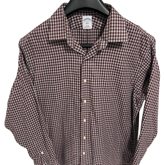 Brooks Brothers Mens 346 Button Down Shirt Size 17-4/5 Slim Fit Non-Iron - Picture 1 of 6